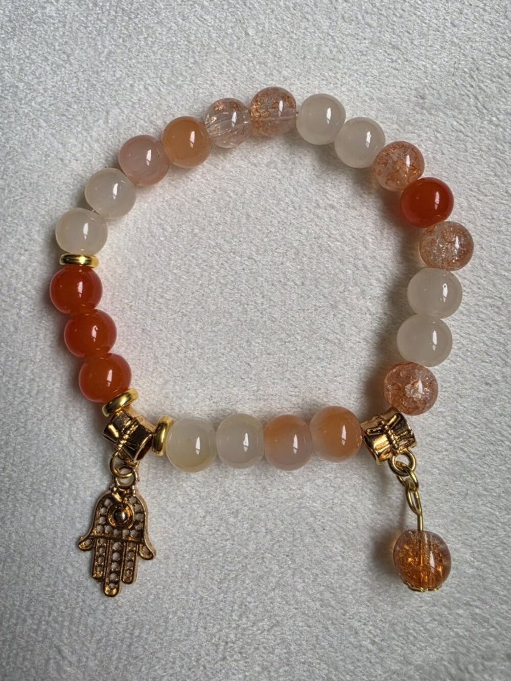 The Crush - Handmade Orange Beaded Charm Bracelet